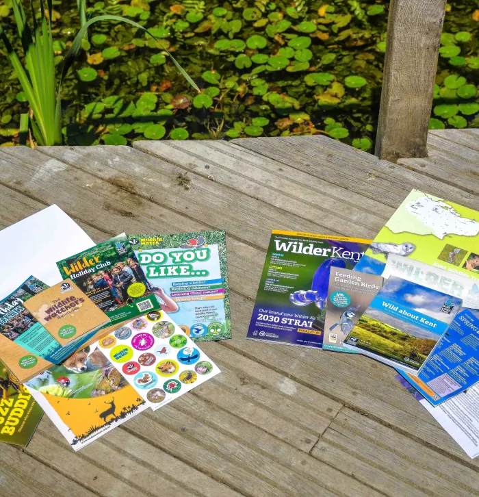 Kent Wildlife Trust both membership welcome packs laid out