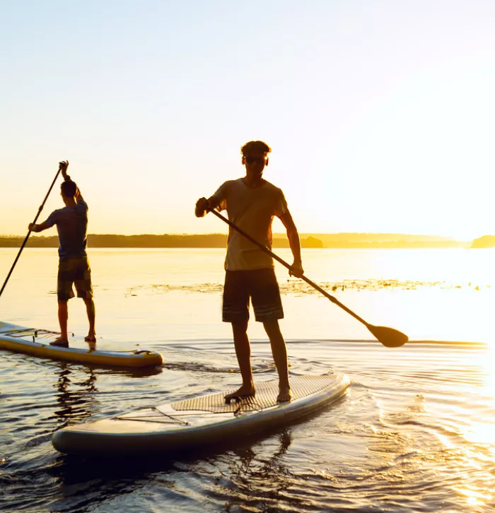 Two paddle boarders 