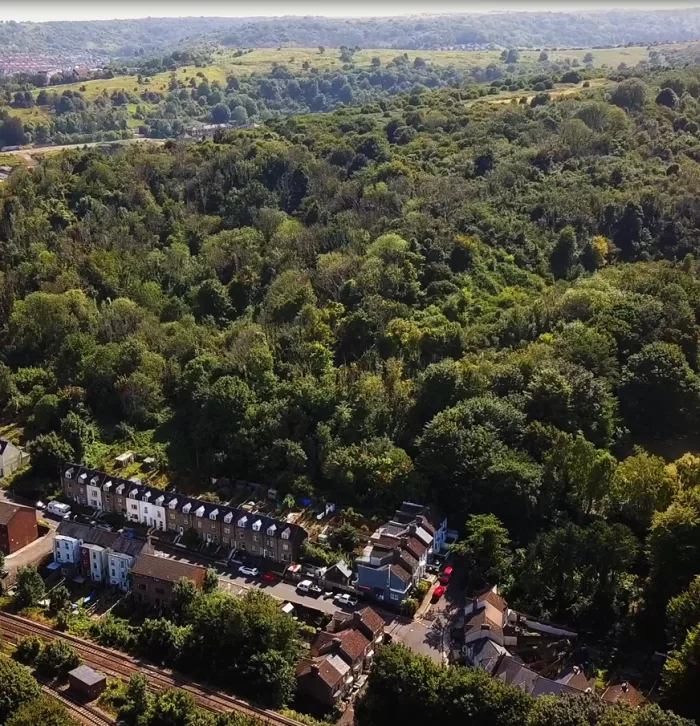 Coombe down overhead from a drone