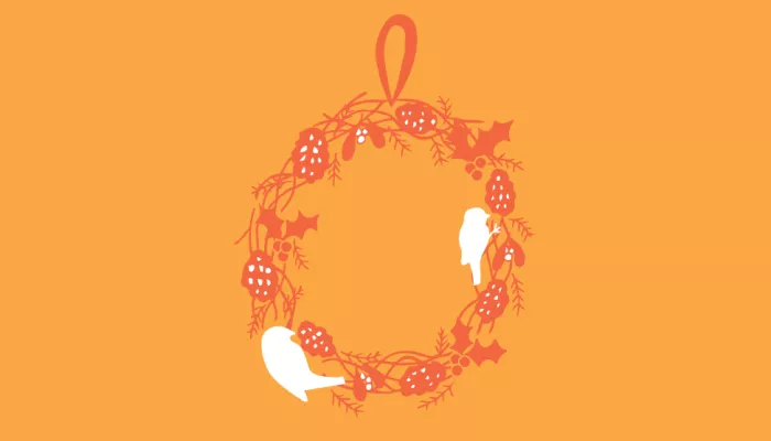 bird wreath illustration