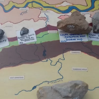 Geology of Greensand Commons, constructed by a volunteer