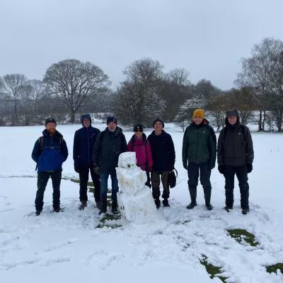 A pre-Christmas wintery coffee break, after tackling birch and rhododendron at Crockham Hill Common.