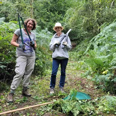 People working at hunts wood