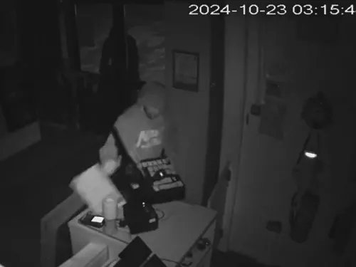 burglary at sevenoaks, CCTV showing a man stealing the till